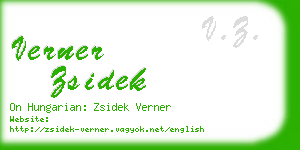 verner zsidek business card